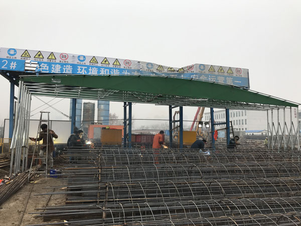 推拉篷施工现场